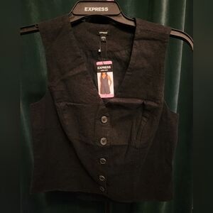 Express Black Linen Vest